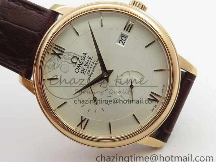 0422 De Ville Prestige Real PR RG ZF 1:1 Best Edition White Dial on Brown Leather Strap MIYOTA HighPerformance 7939